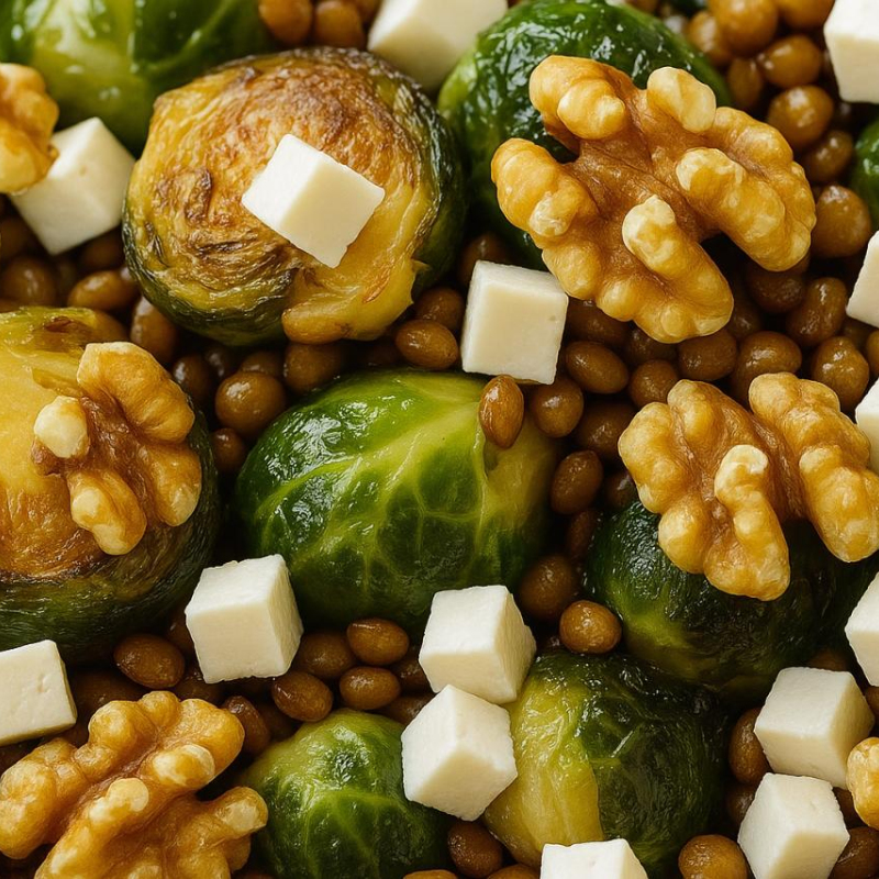 Rosenkohl-Linsen-Pfanne